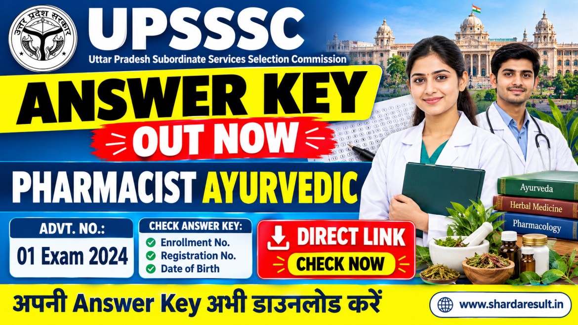 UPSSSC Pharmacist Ayurvedic Answer Key 2026